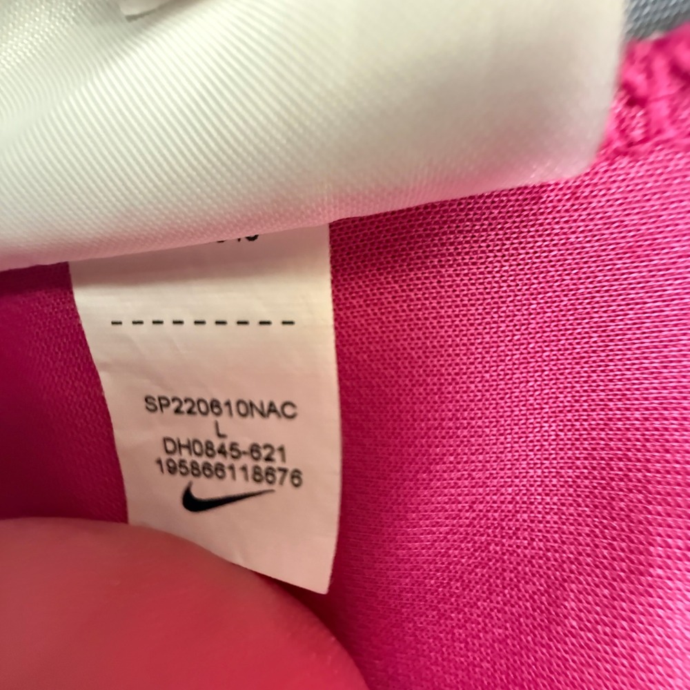 Nike Dri-Fit Golf Polo Shirt Mens Large Pink Gray Short Sleeve - Picture 8 of 9